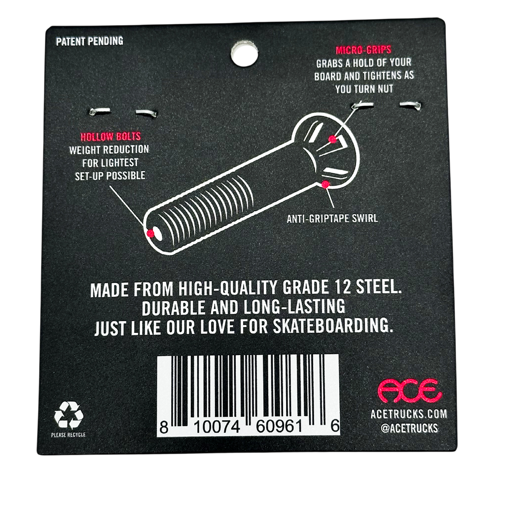 Ace Hollow Bolts w/ Grippers Allen