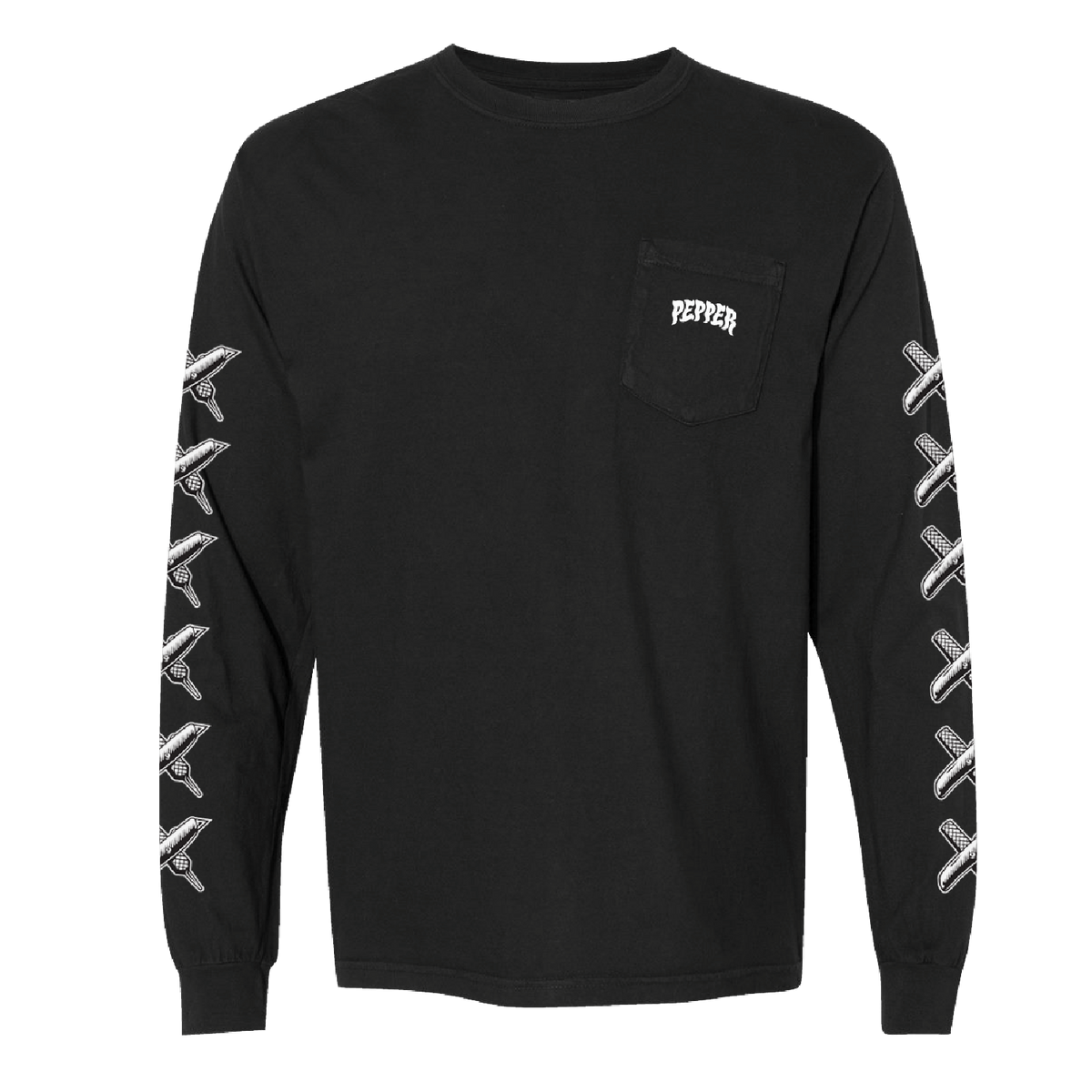 Pepper Knife Logo LS Tee - Black