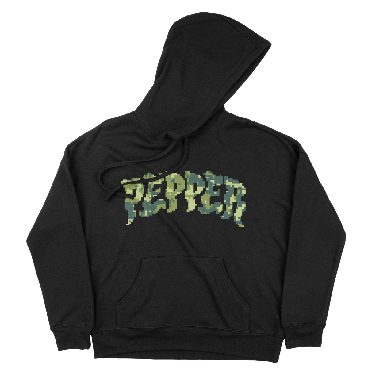 Pepper 8 Bit Camo Hoodie - Black