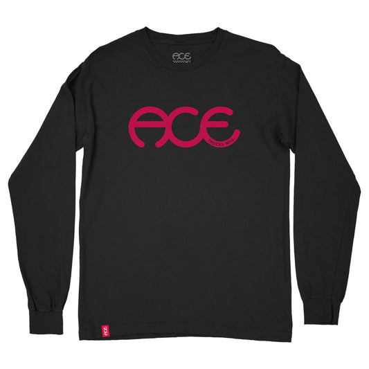 Ace Rings LS Tee - Black / Red Print