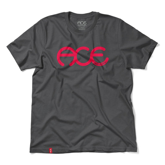 Ace Rings SS Tee - Slate / Red Print