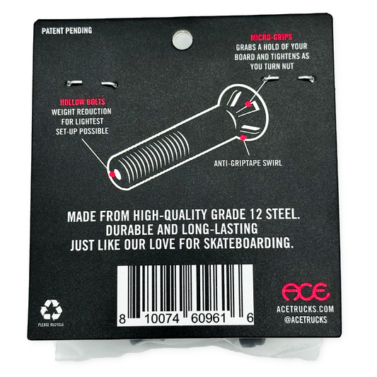Ace Hollow Bolts w/ Grippers Allen 1"